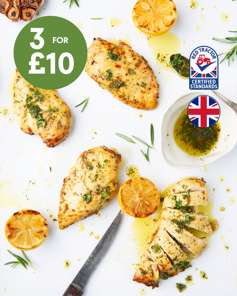 3 Lemon & Herb Whole Chicken Breast (450g)