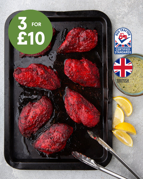 3 Tandoori Whole Chicken Breast Fillets (450g)